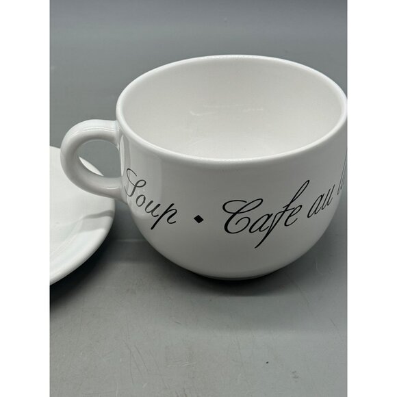Bencon Hedges Ceramic Cup & Saucer Set With Script made in Chili white READ NEW - Picture 6 of 9